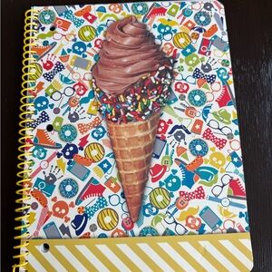 Kids Spiral Notebook with Multicolor Ice Cream Cover